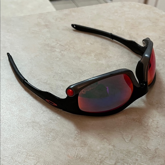 Oakley split Jacket Black Sunglasses with Red Lenses - Picture 10 of 10